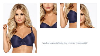 Vystužená podprsenka Nipplex Anita - minimizer Tmavomodrá 65F 1