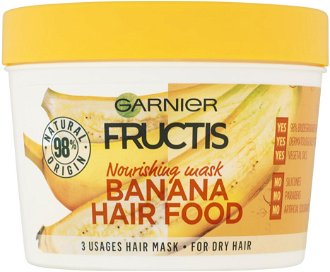 Vyživujúci maska na suché vlasy Garnier Fructis Banana Hair Food - 390 ml + darček zadarmo 2