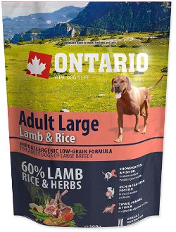 VZORKA Ontario Adult Large jahňa a ryža 0,1 kg