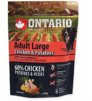VZORKA Ontario dog adult large kura a zemiaky 0,1 kg