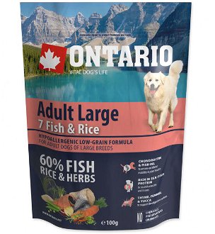 VZORKA Ontario dog adult large ryba a ryža 0,1 kg