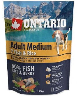 VZORKA Ontario dog adult medium ryba a ryža 0,1 kg