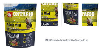 VZORKA Ontario dog adult mini jahňa a ryža 0,1 kg 1