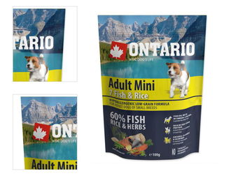 VZORKA Ontario dog adult mini ryba a ryža 0,1 kg 4