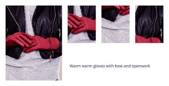 Warm warm gloves with bow and openwork 1