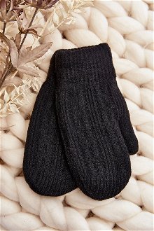 Warm women's one-finger gloves, black
