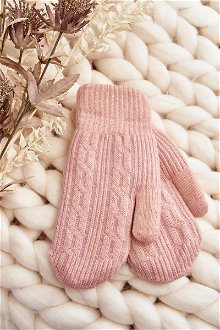 Warm women's one-finger gloves, pink