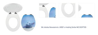 Wc doska Novaservis  z MDF  v modrej farbe WC/SOFT3D 1