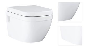 Wc s doskou softclose závesné Grohe EURO-CERAMIC alpská biela so zadným odpadom 39703000 3