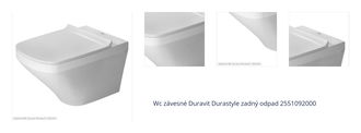 Wc závesné Duravit Durastyle zadný odpad 2551092000 1