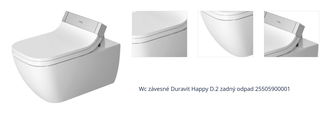 Wc závesné Duravit Happy D.2 zadný odpad 25505900001 1