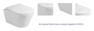 Wc závesné Glacera Ava  so zadným odpadom S100314 1