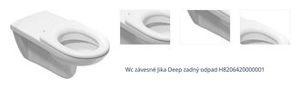 Wc závesné Jika Deep zadný odpad H8206420000001 1