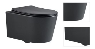 WC závesné SAT Brevis vrátane dosky softclose, 48 cm, čierny SATBRE010RREXPBKM 3