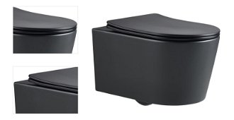 WC závesné SAT Brevis vrátane dosky softclose, 48 cm, čierny SATBRE010RREXPBKM 4