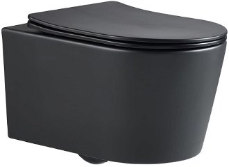 WC závesné SAT Brevis vrátane dosky softclose, 48 cm, čierny SATBRE010RREXPBKM 2