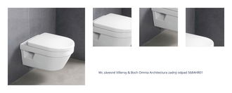 Wc závesné Villeroy & Boch Omnia Architectura zadný odpad 5684HR01 1