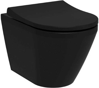 WC závesné VitrA Integra Rim-Ex vrátane sedadla s mäkkým zatváraním, zadný odpad, čierna 7041-083-6285