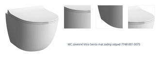 WC závesné VitrA Sento mat zadný odpad 7748-001-0075 1