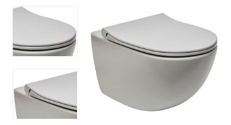 WC závesné VitrA Sento SmoothFlush taupe mat vrátane sedátka, zadný odpad 7848-076-0101 4