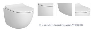 Wc s bidetom závesné VitrA Sento  so zadným odpadom 7747-003-0559 1