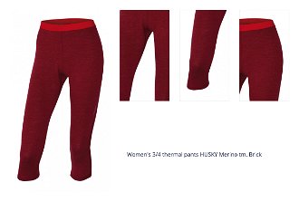 Women's 3/4 thermal pants HUSKY Merino tm. Brick 1