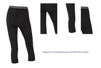 Women's 3/4 thermal trousers HUSKY Merino black 1