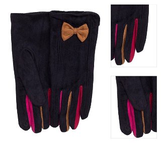 Women's black gloves with bow 3