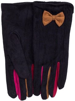 Women's black gloves with bow