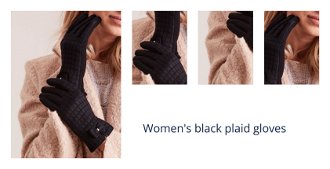 Women's black plaid gloves 1