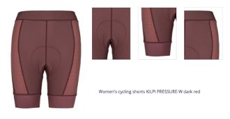 Women's cycling shorts KILPI PRESSURE-W dark red 1