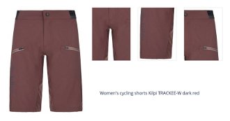 Women's cycling shorts Kilpi TRACKEE-W dark red 1