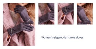 Women's elegant dark grey gloves 1