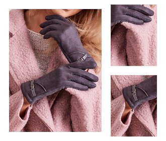 Women's elegant dark grey gloves 3