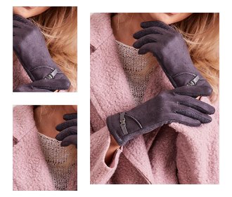 Women's elegant dark grey gloves 4