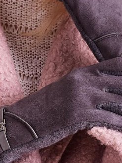 Women's elegant dark grey gloves 5
