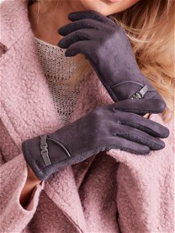 Women's elegant dark grey gloves