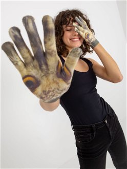 Women's gloves with animal print - multicolor 2
