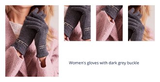 Women's gloves with dark grey buckle 1