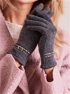 Women's gloves with dark grey buckle 2