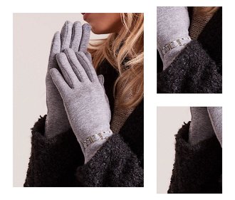 Women's gloves with grey buckle 3