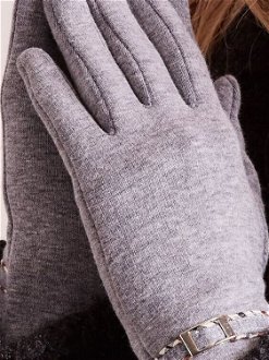 Women's gloves with grey buckle 5