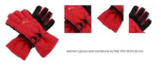 Women's gloves with membrane ALPINE PRO RENA dk.red 1