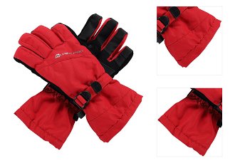 Women's gloves with membrane ALPINE PRO RENA dk.red 3
