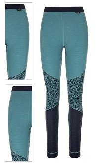 Women's thermal trousers from merino wool KILPI JANNA-W dark green 4