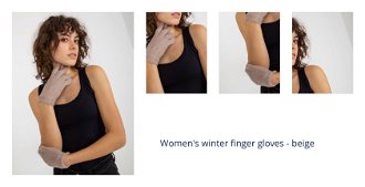 Women's winter finger gloves - beige 1