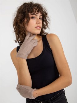 Women's winter finger gloves - beige 2