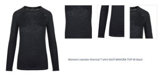 Women's woolen thermal T-shirt KILPI MAVORA TOP-W black 1