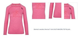 Women's woolen thermal T-shirt KILPI MAVORA TOP-W pink 1