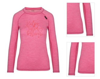 Women's woolen thermal T-shirt KILPI MAVORA TOP-W pink 3